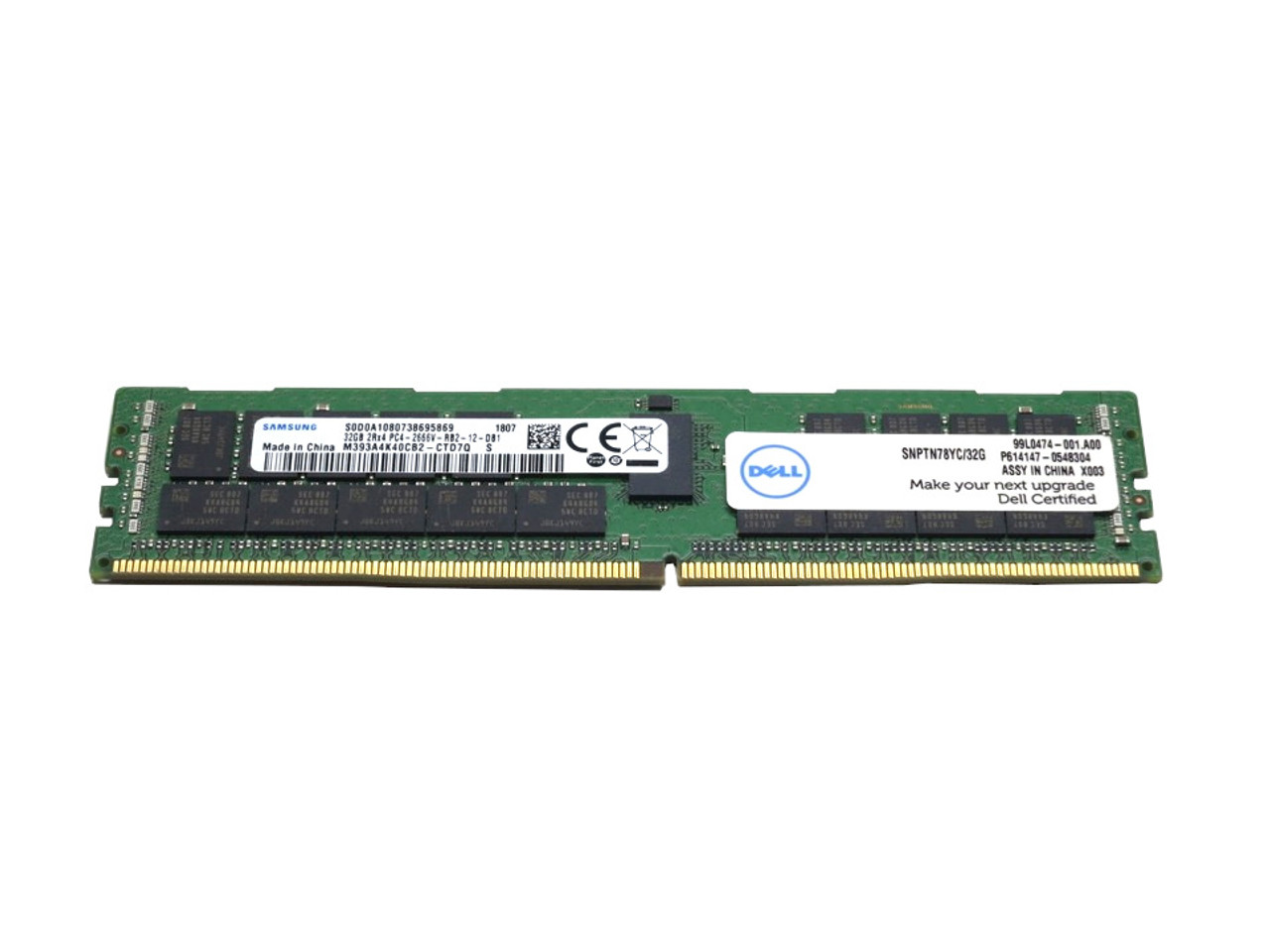 TN78Y Dell 32GB DDR4-2666 2RX4 PC4-21300VR Memory