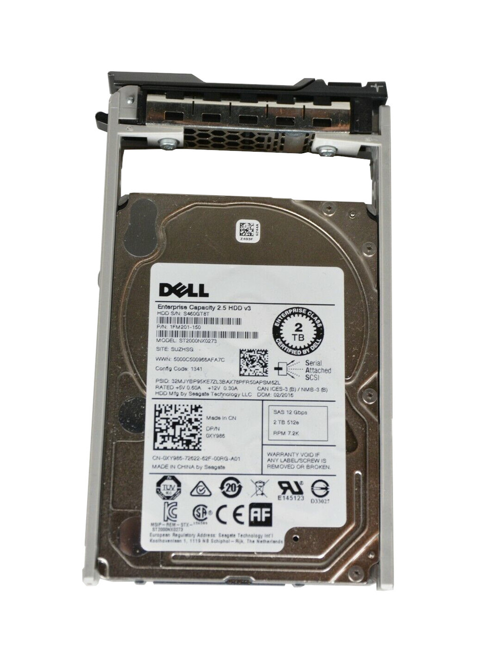 XY986 Dell 2TB 7.2K NL-SAS 2.5 12G Hard Drive