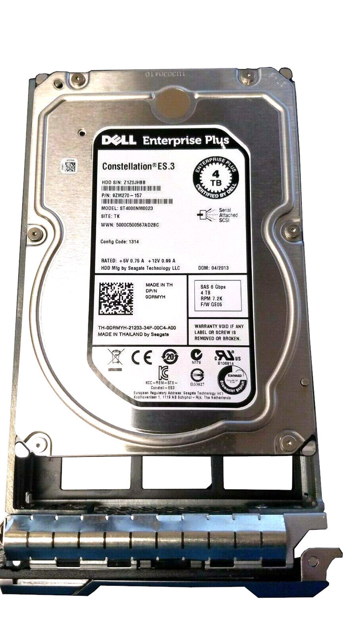 DRMYH Dell Enterprise Plus 4TB 3.5'' 7.2K SAS 6G Hard Drive