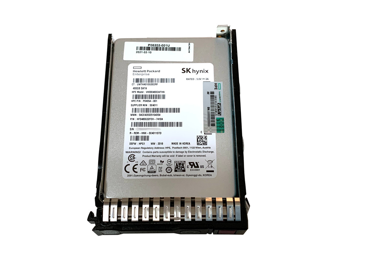 P08567-001 HPE 480GB SATA RI SFF SC DS Solid State Drive