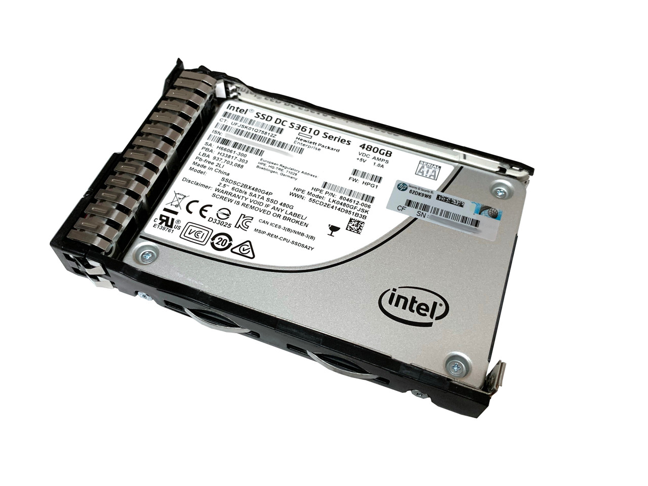 832454-001 HPE 480GB SATA MU SFF SC DS Solid State Drive