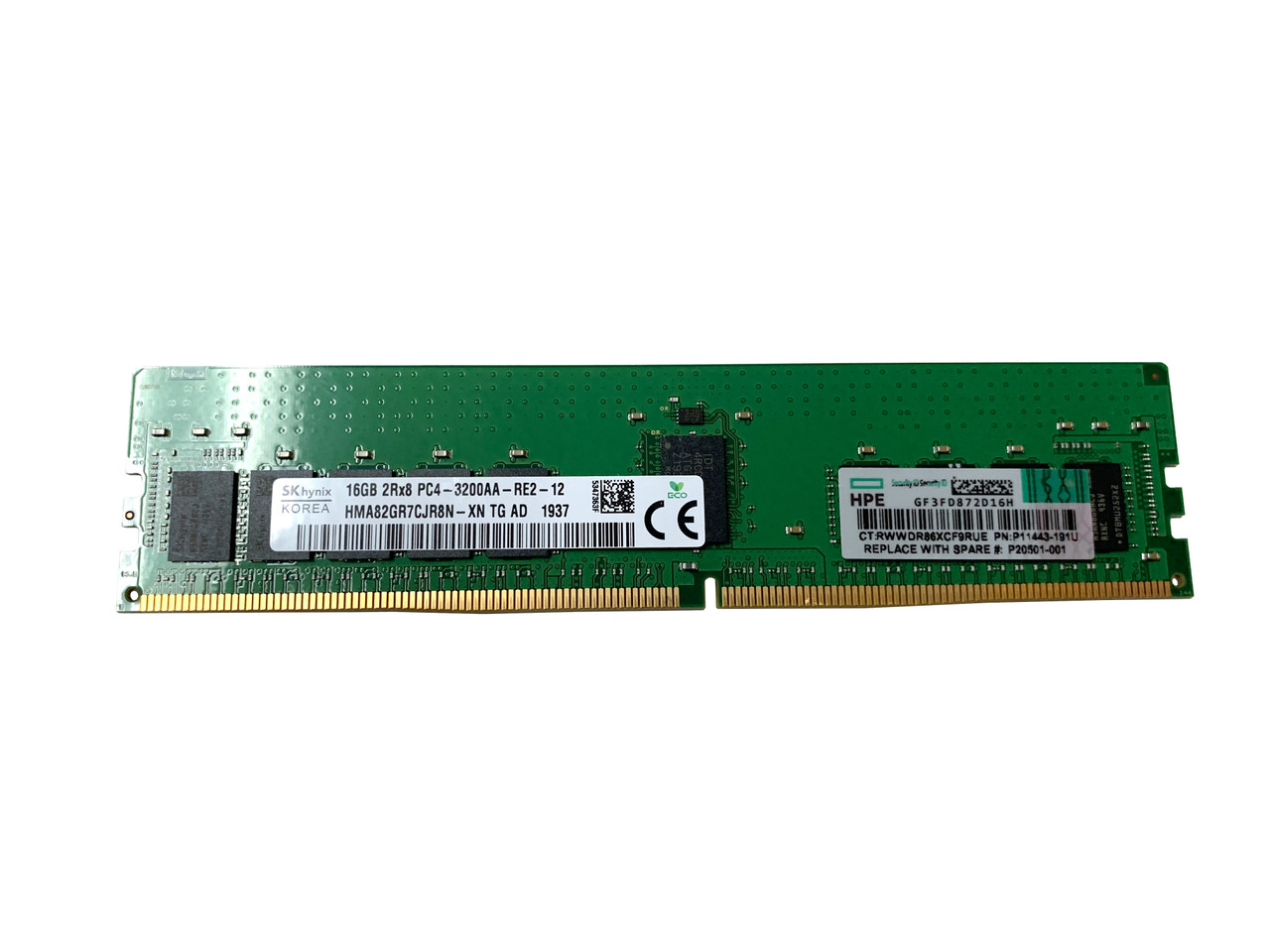 P20501-001 HPE 16GB 2RX8 PC4-3200AA-R Smart Memory