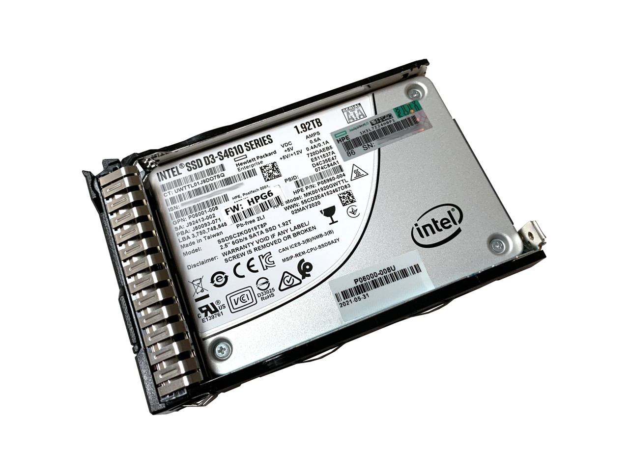 P05986-B21 HPE 1.92TB SATA MU SFF SC DS Solid State Drive