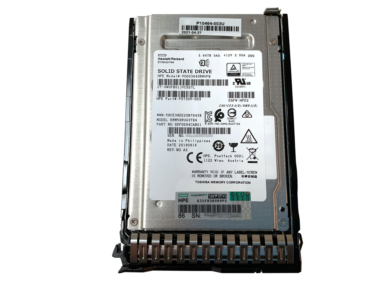 P10444-B21 HPE 3.84TB SAS RI SFF VS DS Solid State Drive