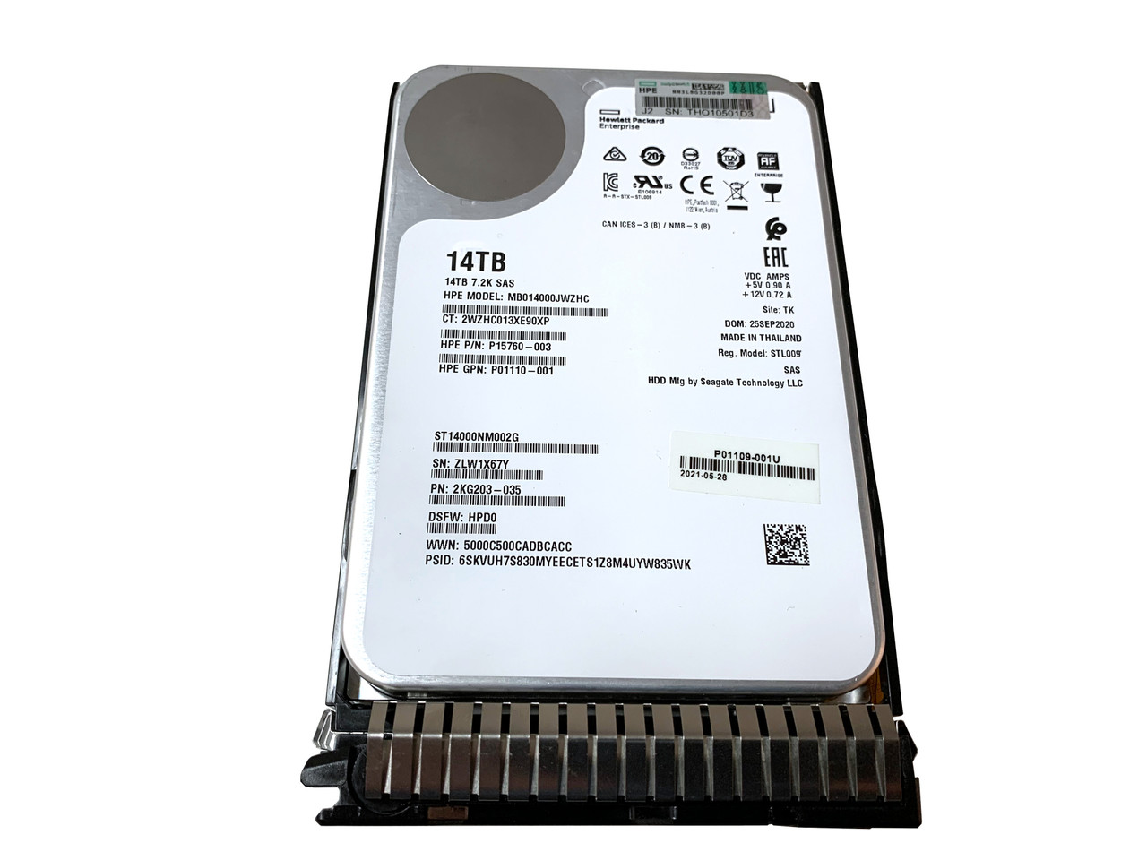 P11188-001 HPE 14TB SAS 7.2K LFF SC HE 512E DS Hard Drive