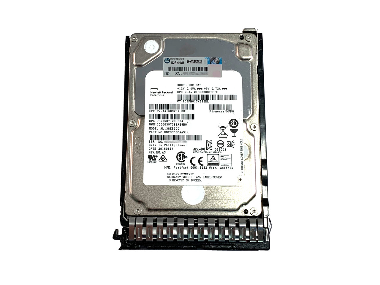 HP 300GB 10K RPM 2.5" SAS Hard Drive - 652564-B21 / 653955-001 - For G8/G9 Servers, Grade A, 90-Day Warranty