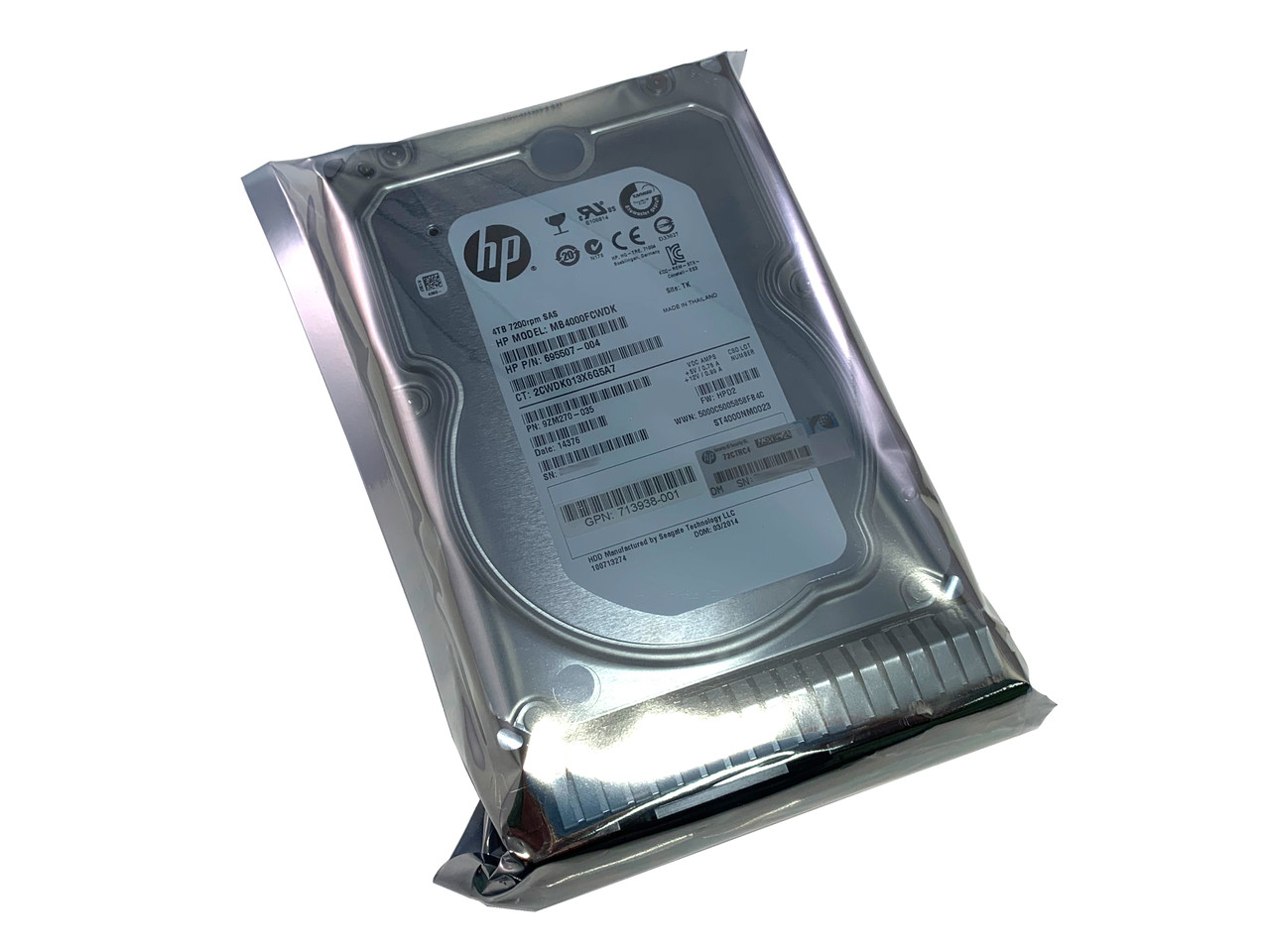 HP 695842-001 695510-B21 4TB SAS HDD 7.2K 6GB 3.5 MDL