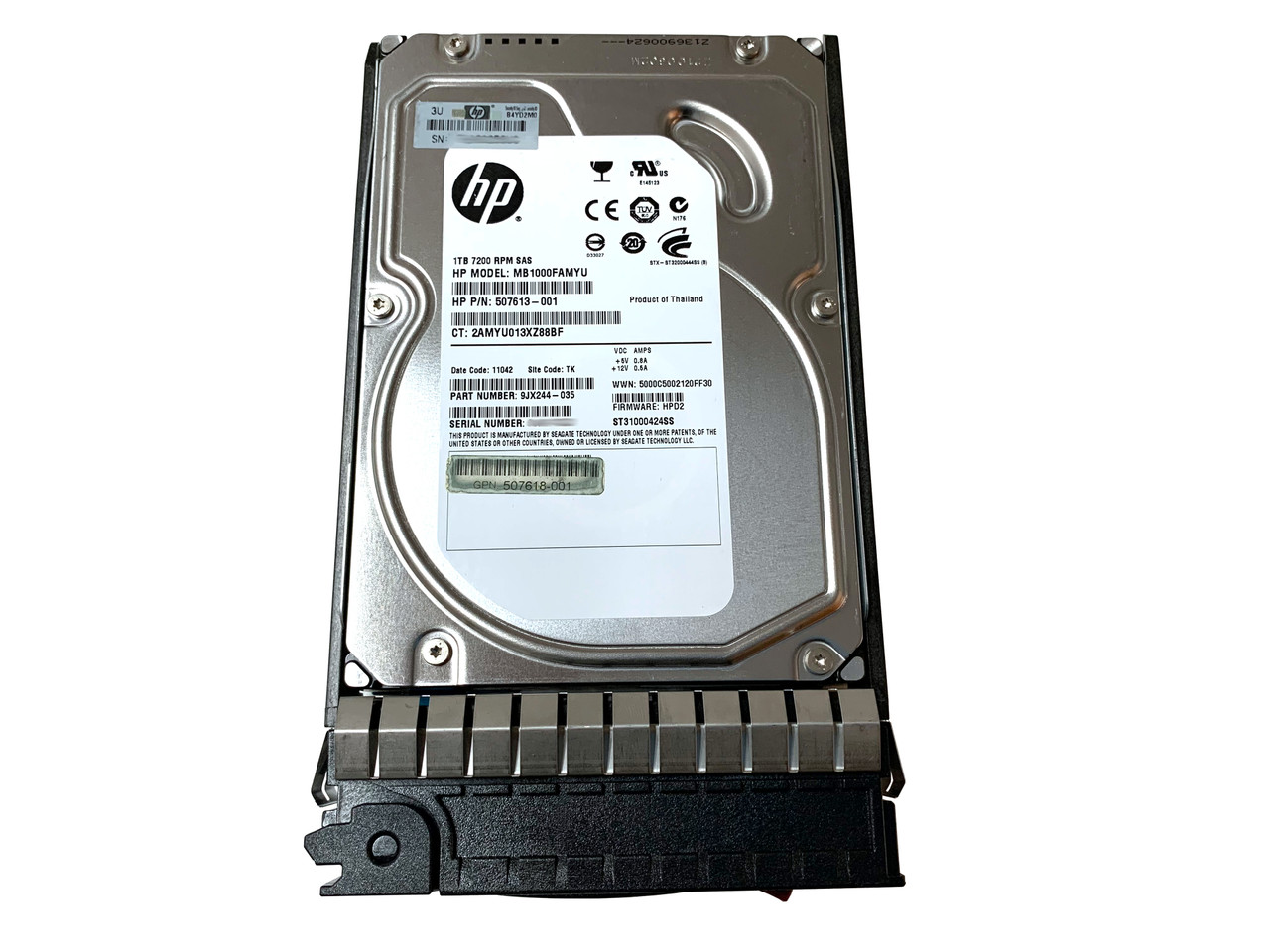 537786-001 HP 1TB 6G SAS MDL 7.2K 3.5” Hard Drive