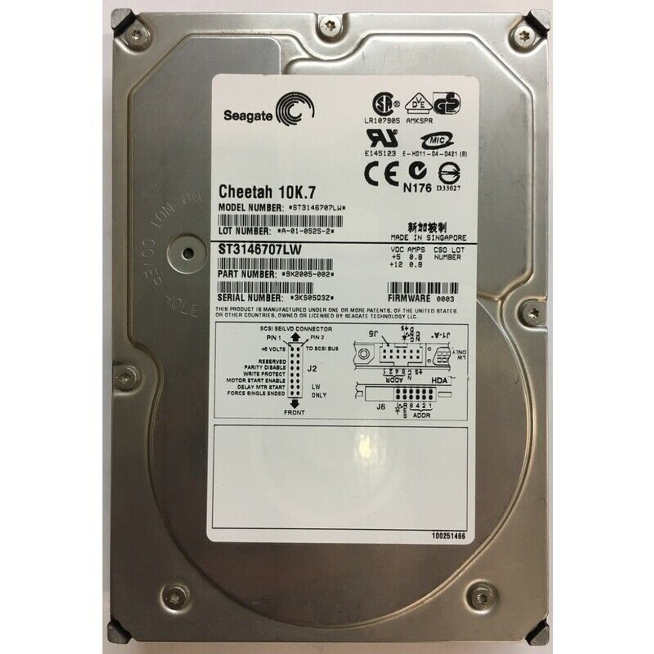 ST3146707LW Seagate 146GB 10K U320 68Pin SCSI Hard Drive