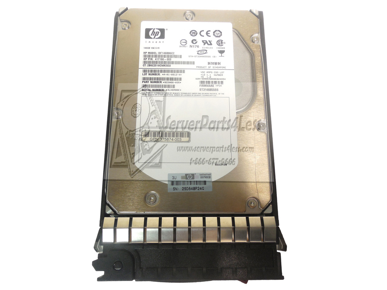 384854-B21 HP 146GB 15K RPM SAS 3.5” DP Hard Drive