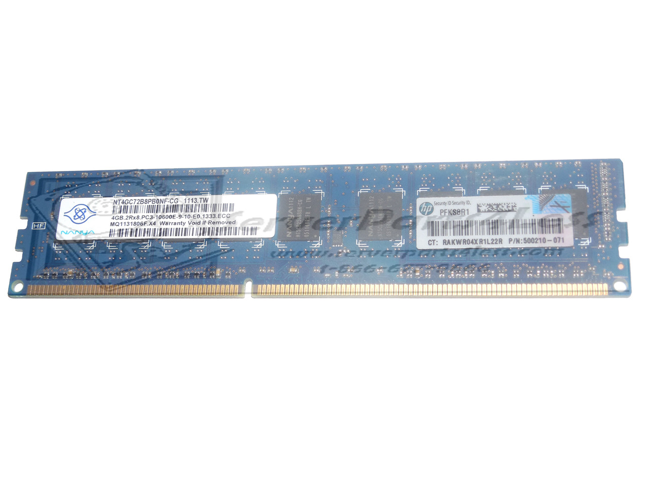 501541-001 HP 4GB X8 PC3-10600E-9 DDR3-1333Mhz Memory