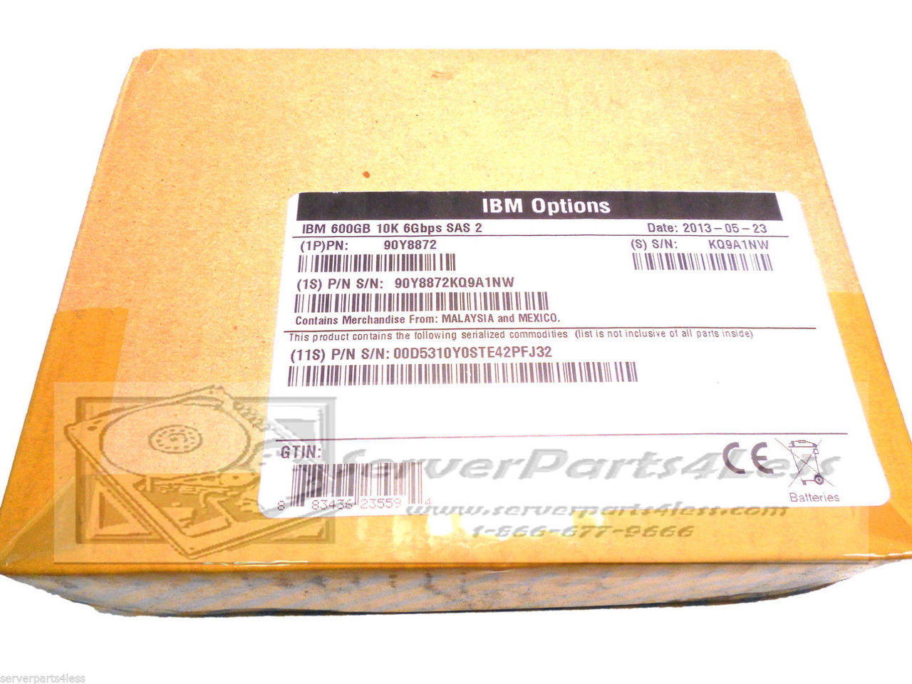 IBM 90Y8909 600Gb 10k 6Gbps SAS Disk 90Y8908 00D5306 49Y7430