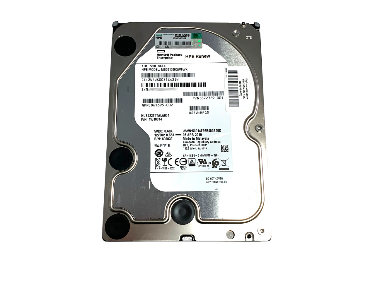 801882-B21 HPE 1TB 6G SATA 7.2K 3.5 NHP MDL Hard Drive