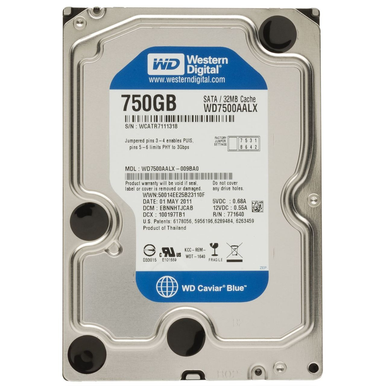 WD7500AALX Western Digital 750GB SATA 3.5