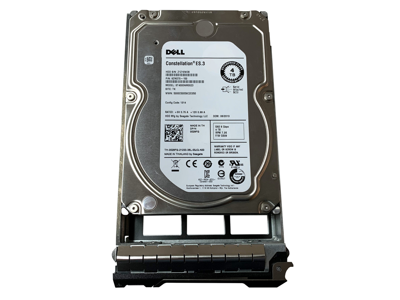 529FG Dell 4TB 6G 7.2K 3.5” SAS Hard Drive