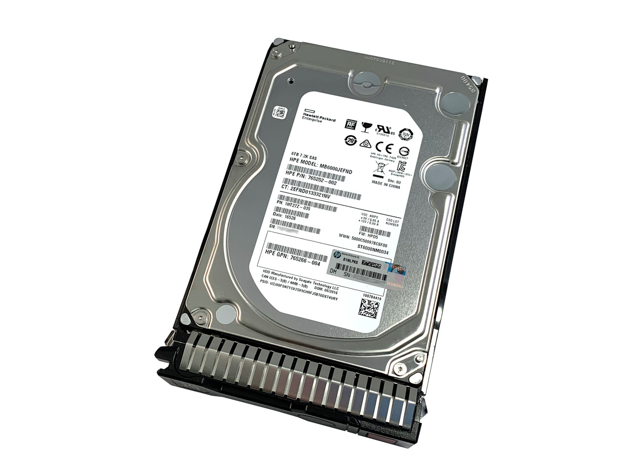 861754-B21 HPE 6TB 12G 7.2K 3.5” SAS G8/G10 SC Hard Drive