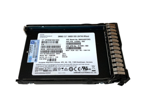 The 816975-B21 is a 240 Gigabyte, Mixed Use-3, SATA Solid State Drive bundled with a SmartDrive Carrier tray.