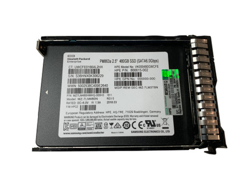 868926-001 HPE 480GB SATA 6G SFF RI SC DS Solid State Drive