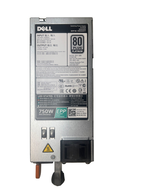 W8R3C Dell 750W Hot Swap 80+ Platinum Power Supply