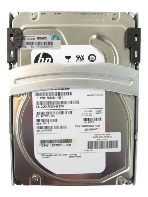 659349-B21 HP 500GB 6G 7.2K SATA Quick Release Hard Drive
