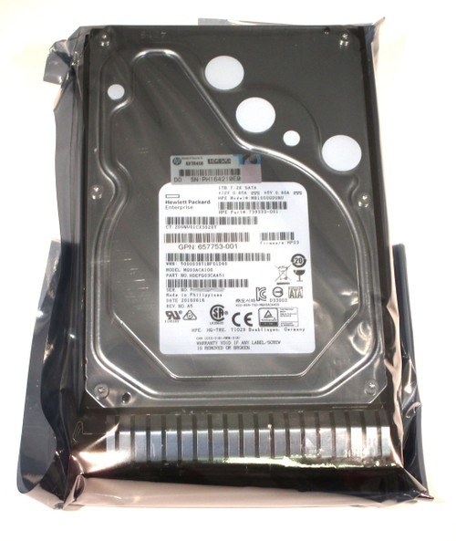 657750-B21 HP 1TB 6G 7.2K RPM SATA 3.5” SC Hard Drive