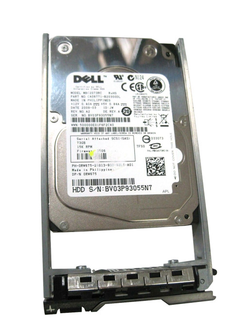 RW675 DELL 73GB 15K SAS 2.5” Hard Drive RW675 DELL 73GB 15K SAS 2.5” Hard Drive
