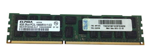 49Y1415 IBM 8GB DDR3 2RX4 PC3L-10600 LP Memory
