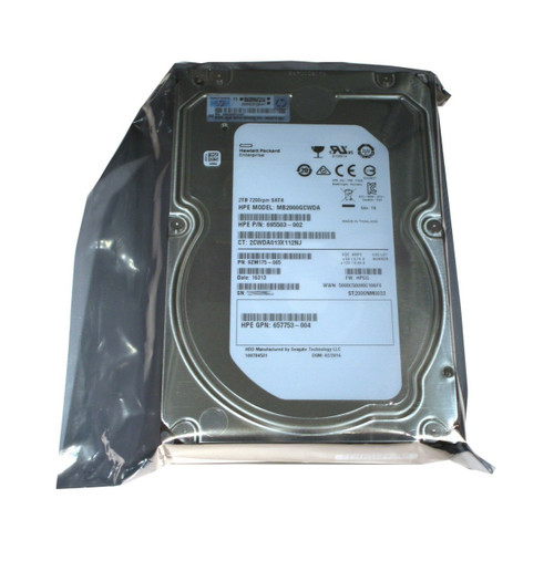 659339-B21 HP 2TB 6G 7.2K SATA 3.5" NHP MDL Hard Drive 659339-B21 HP 2TB 6G 7.2K SATA 3.5" NHP MDL Hard Drive
