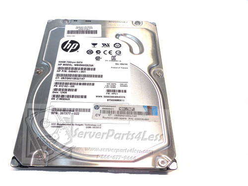 404654-001 HP 500GB 7.2K SATA 3.5" NHP Hard Drive 404654-001 HP 500GB 7.2K SATA 3.5" NHP Hard Drive