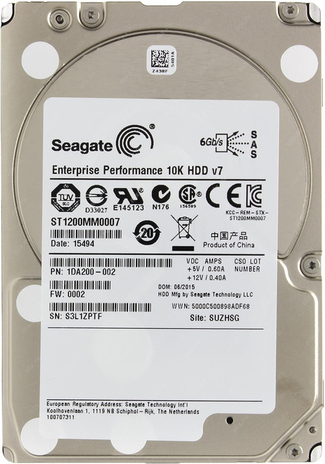 ST1200MM0007 SeaGate 1.2TB 12G SAS 10K Hard Drive ST1200MM0007 SeaGate 1.2TB 12G SAS 10K Hard Drive