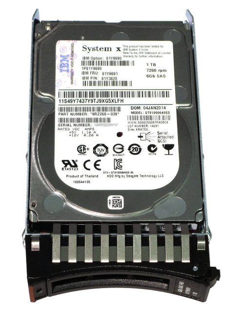 81Y9690 IBM 1TB 7200RPM 6G SAS 2.5” Hard Drive 81Y9690 IBM 1TB 7200RPM 6G SAS 2.5” Hard Drive