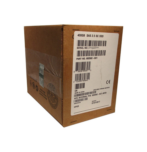 802907-001 HP 400GB 12G SAS WI 2.5” SC Solid State Drive