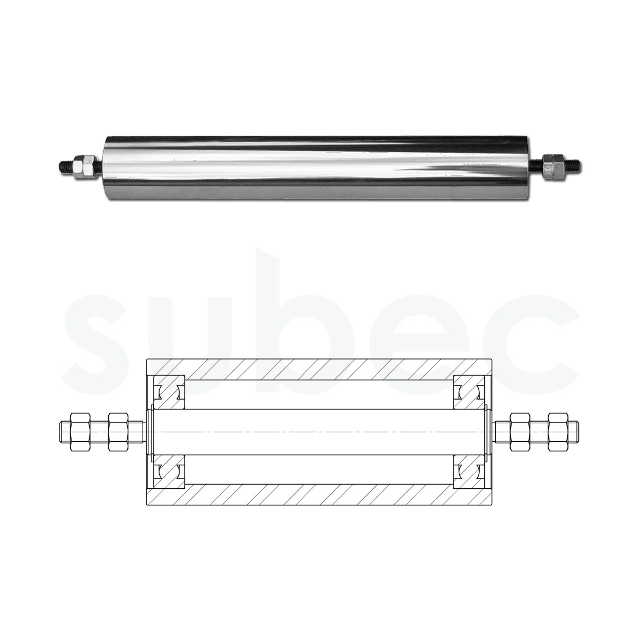 Standard double-ended threaded shafts with nuts