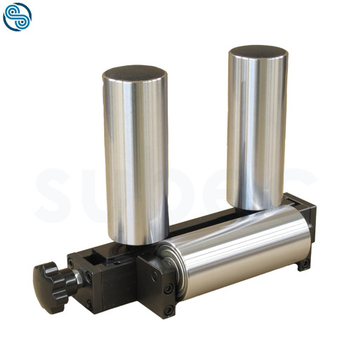 Roller guide, L=280, spring loaded, with 2pc.vert.rollers 60/160 + 1pc. Horiz.roller 60/150 HRX, Prod Ø 0-85