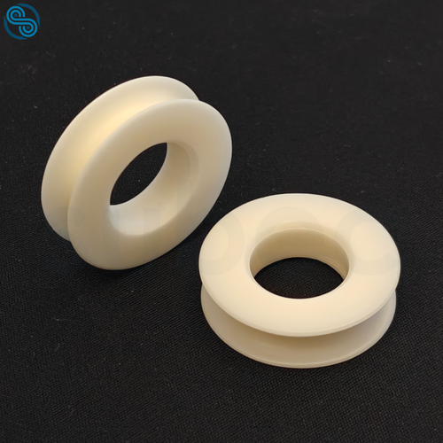 Ceramic Roller without Bearing, ØD30±0.6mm; Ød15±0.3mm; B8±0.35mm; R3; deep 3,5