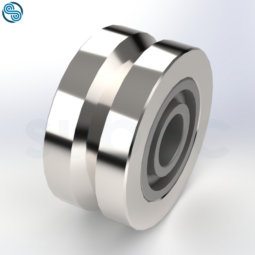 Straightening roller  SL52, d15, B25, b7,5; V-groove 90°, HRC 60-62, incl. Bearing 6202-2Z