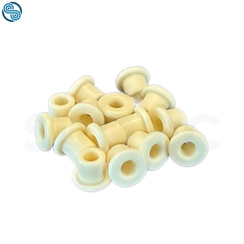 Flanged Ceramic Eyelet, ØF10,7; ØD7,5; Ød4; L8,5; E1,8