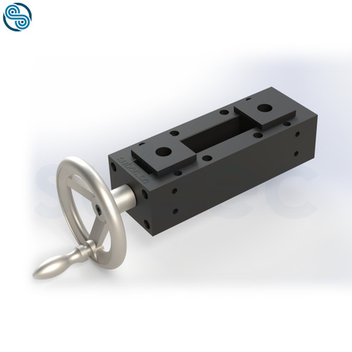 Block L=230 with Hand Wheel DIN 950 (D125x12), without Rollers.
