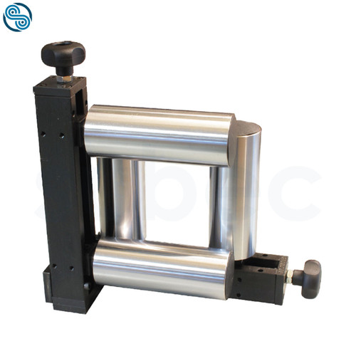 Adjustable Roller Cross with HRX D60 L160 Rollers, left-right, max. product Ø200mm, lower hor. Roller fixd pos.; Star Knob