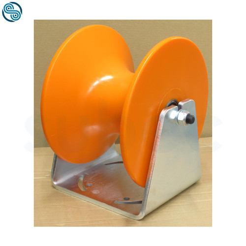 Diabolo Roller, ØD340; R80; B235, Polyurethane 75±3 Shore A, RAL 2008 (Orange), Mounted in Holder #13097