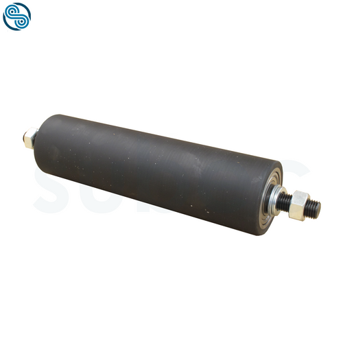 Roller, Hor, D100/80 L370; M24x52; PU Coating 90 Shore A Black