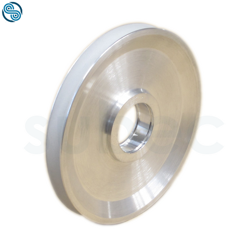 Wheel Ø100mm, ØD=117 ALU, B=13, b=10; V-groove; Alu.Ox (White)