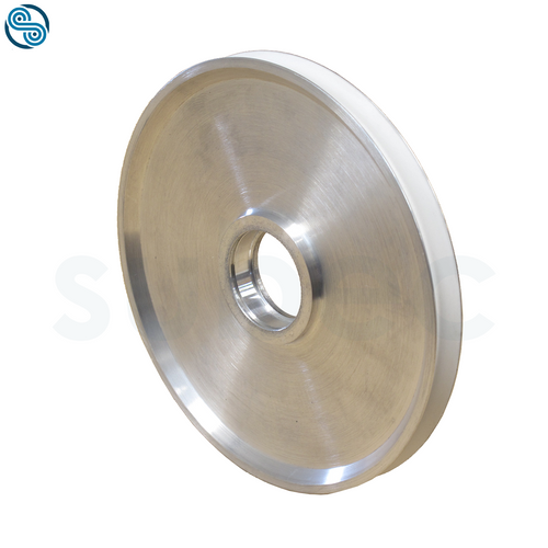 Wheel Ø131mm, ØD=140 ALU, B=12, b=10 V-groove; Alu.Ox (White)
