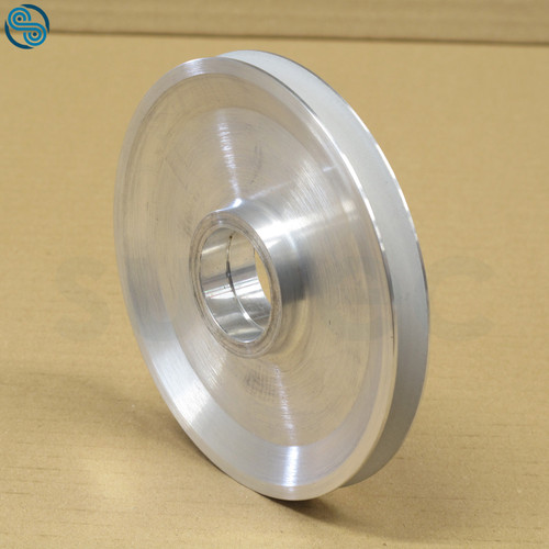 Wheel Ø105mm, ØD=125 ALU, B=13, H=20, b=10; V-groove; Alu.Ox (White)