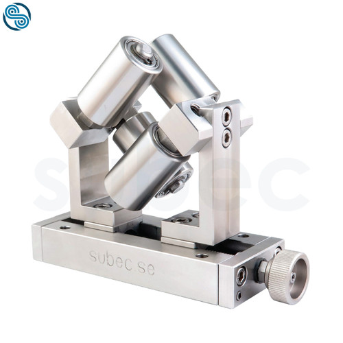 Adjustable Roller Cross 45°, product Ø 1-40mm, Ø25 rollers; Stainless steel