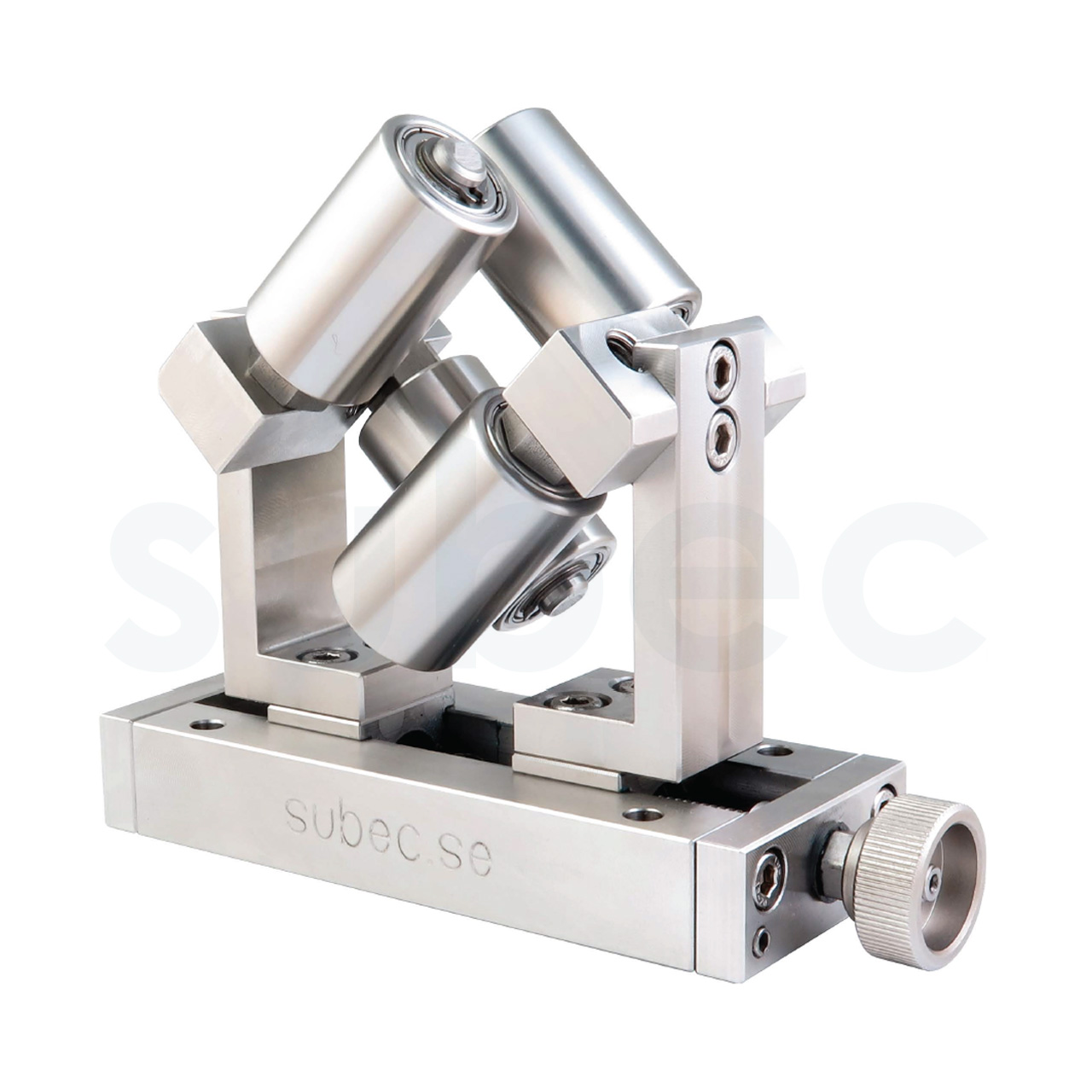 Roller Guides with rollers in 45° angle, Stainless