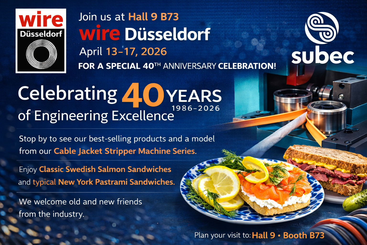 Subec Celebrates 40 Years at wire Düsseldorf 2026 – Visit Us at Hall 9, Booth B73