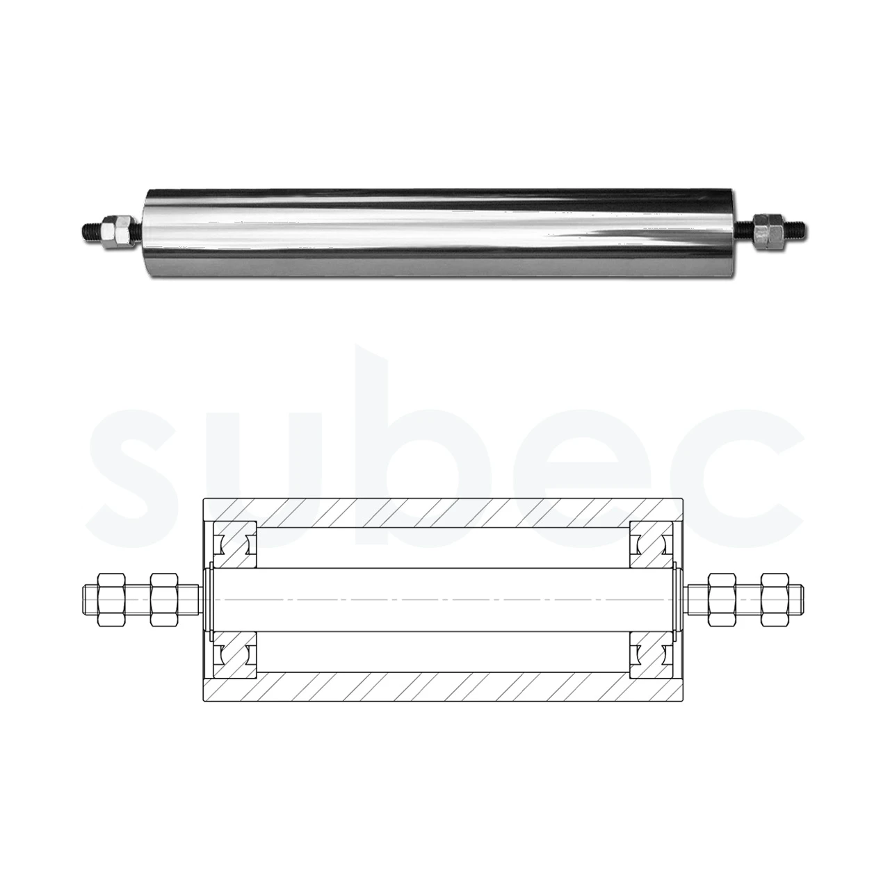 Standard double-ended threaded shafts with nuts
