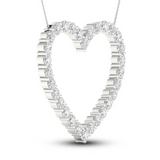 Diamond Necklace 3 ct tw Round 14K White Gold