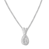 Pear-shaped/Round Necklace 10K White Gold